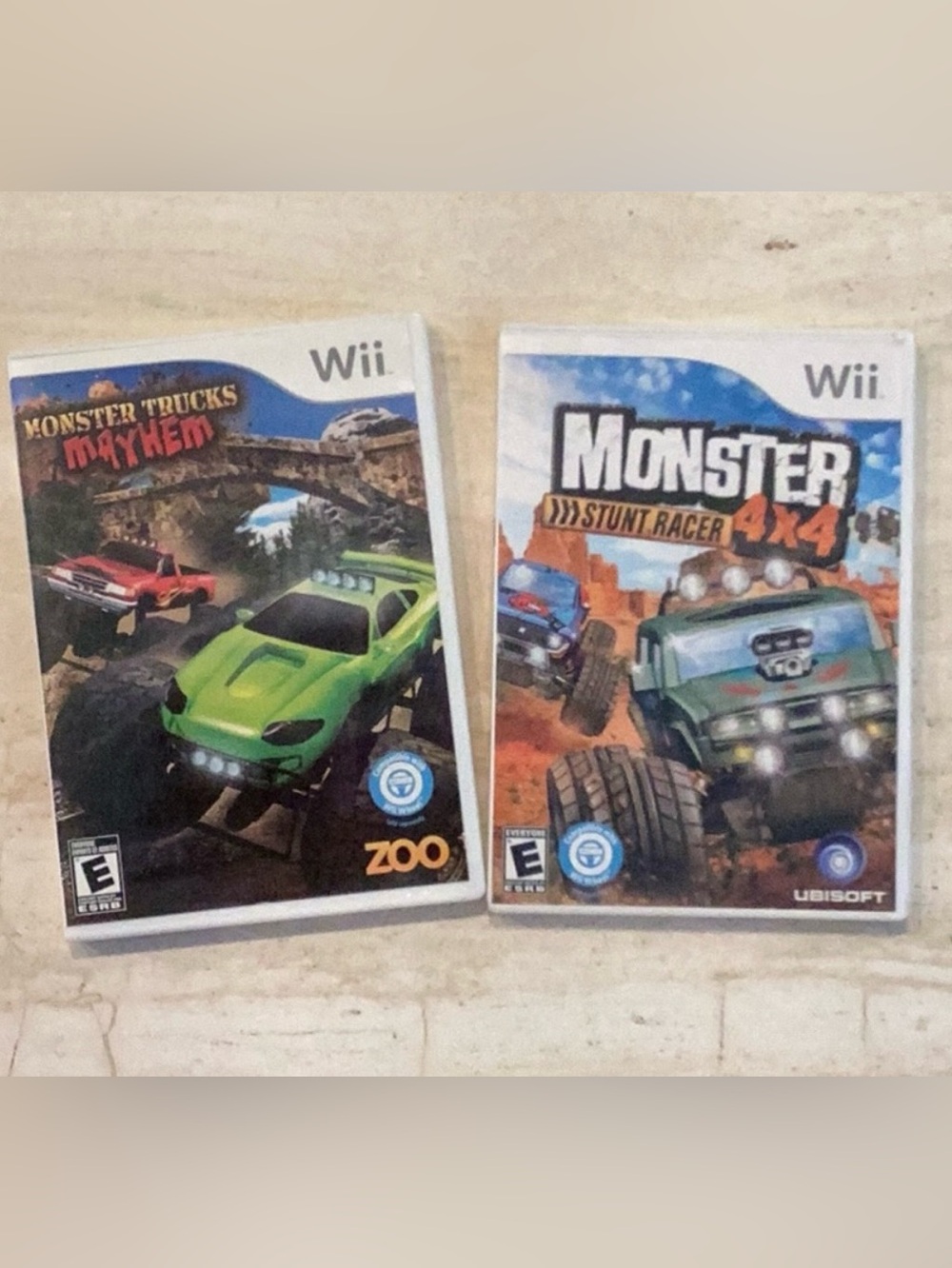 Monster Trucks Mayhem Nintendo Wii Game & Monster Truck Stunt Racer Lot Of 2 CIB